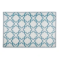 DII® Storm Blue & White Lattice Outdoor Rug, 4ft. x 6ft.
