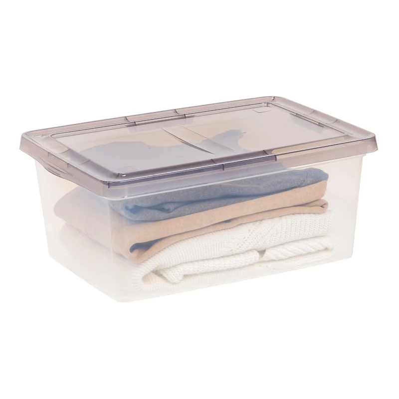 IRIS® 17qt. Clear Snap Top Storage Box with Gray Lid