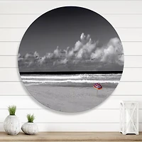 Designart - Monochrome Coastline Under Cloudy Sky