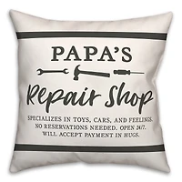 Papa's Repair Shop Throw Pillow