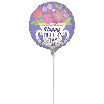 9" Happy Mom's Day Trophy Foil Stick Balloon
