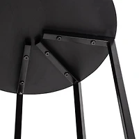 Honey Can Do Black Round C End Table