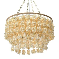 Hello Honey® 20" Round Metal and Shell Chandelier Style Ceiling Light