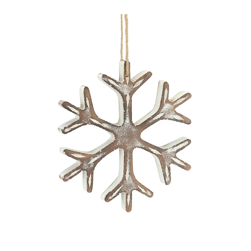 12 Pack Rustic Snowflake Ornaments