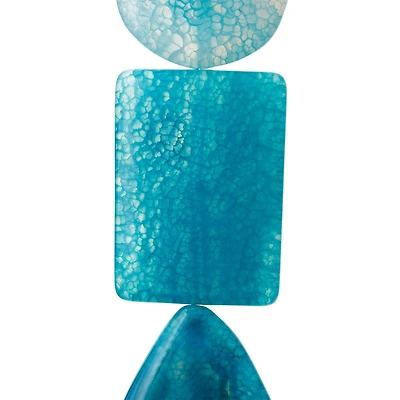 12 Pack:  Aqua Dyed Fire Agate Beads, 45mm by Bead Landing™