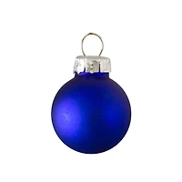 40ct. 2.5" Shiny & Matte Royal Blue & Silver Glass Ball Christmas Ornaments
