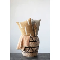 Hello Honey® Gray & Tan Mélange Cotton Blend Bouclé Lumbar Pillow