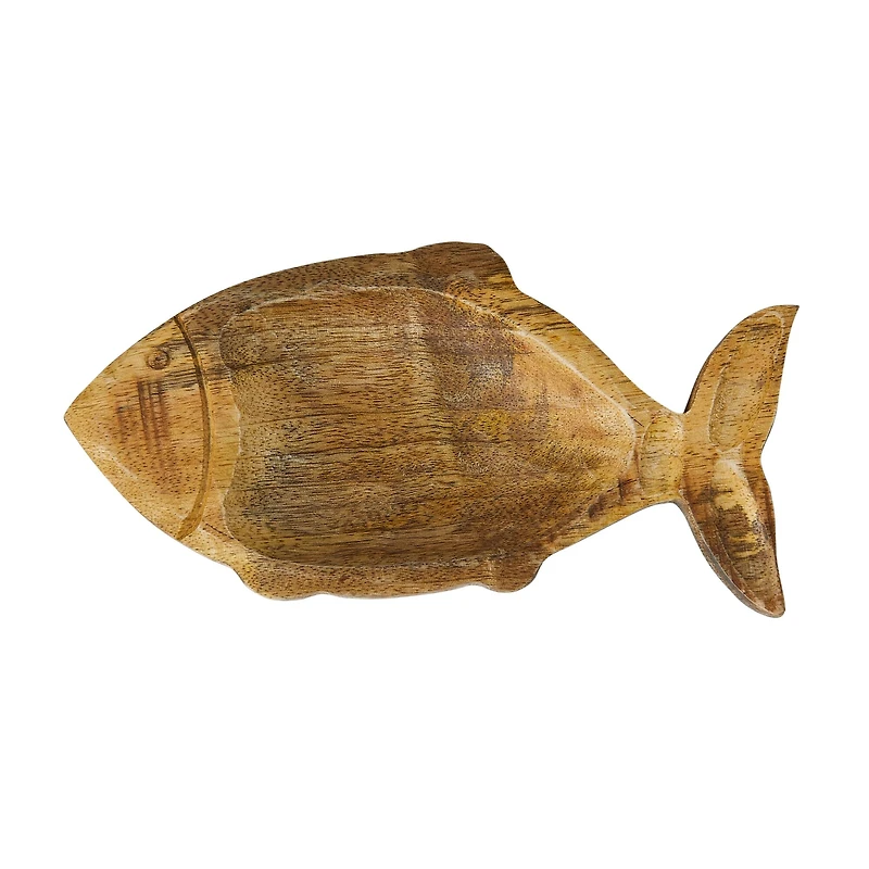 Hello Honey® 8" Coastal Carved Fish-Shaped Wood Serving Tray