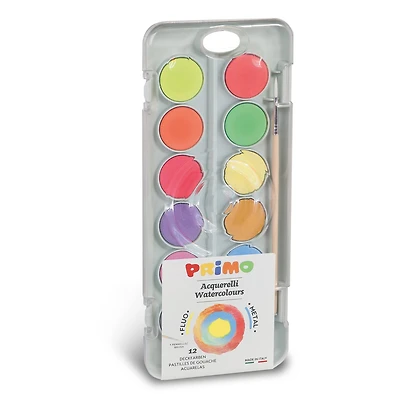 PRiMO Metallic & Fluorescent Watercolor Palette Set