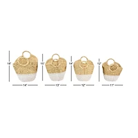 CosmoLiving by Cosmopolitan Brown Seagrass Contemporary Storage Basket Set