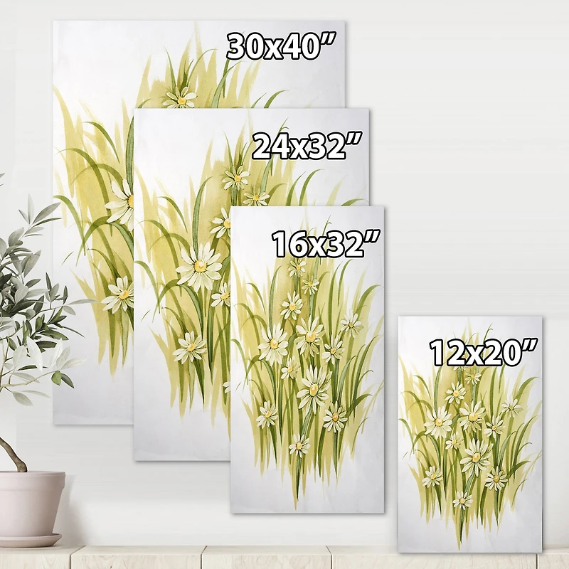 Designart - White Meadow Flowers