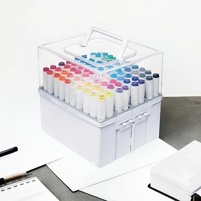 Deflecto® White/Clear Expandable Accordion Marker Organizer