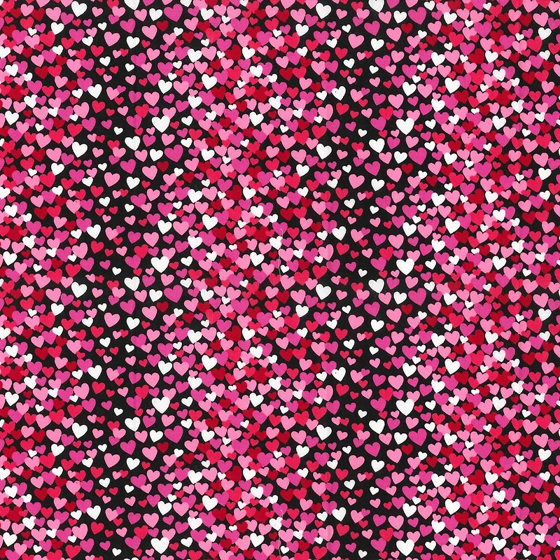 Valentine's Tossed Hearts Cotton Fabric