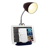 LimeLights 18.5" Gooseneck Organizer Desk Lamp with Tablet Stand