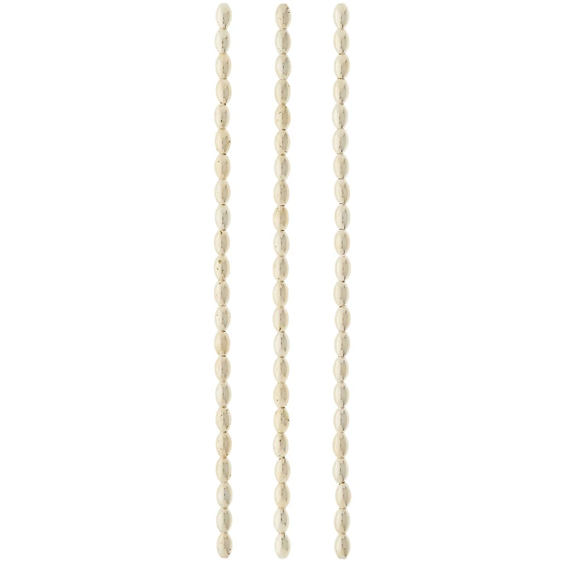 Silver Metal Small Oval Beads, 6mm by Bead Landing™