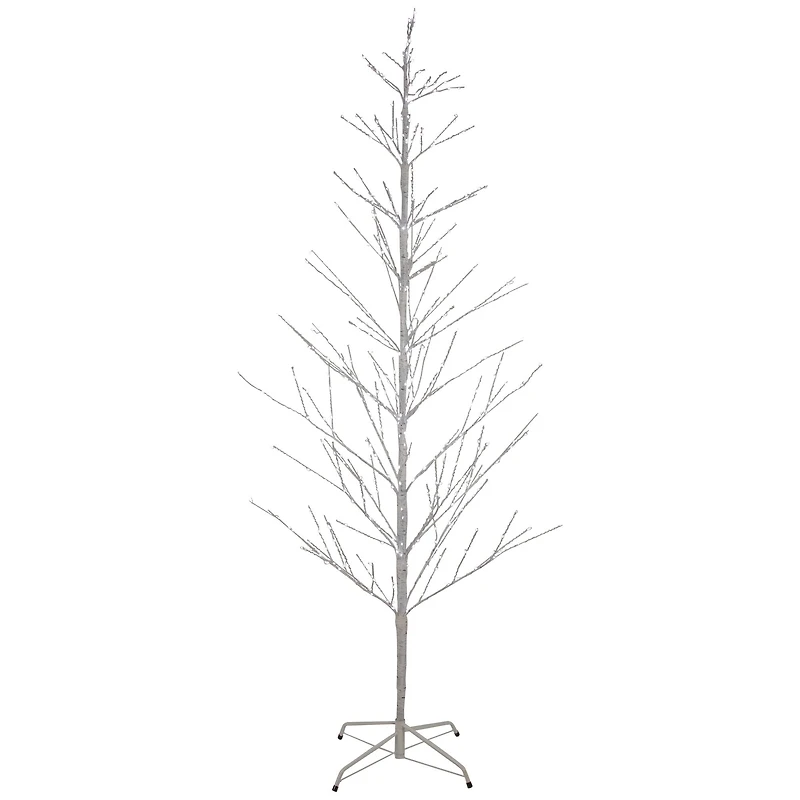 6ft. Pre-Lit White Birch Twig Artificial Tree, Pure White LED Lights
