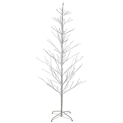 6ft. Pre-Lit White Birch Twig Artificial Tree, Pure White LED Lights