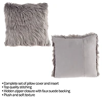 Hastings Home Himalayan Faux Fur Pillow