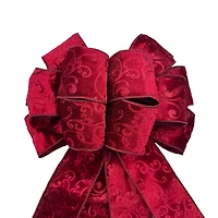 20.5" Burgundy Embossed Velvet Tree Bow by Celebrate It®