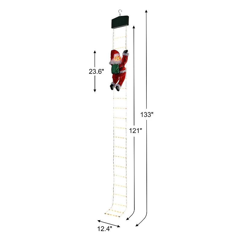 Mr. Christmas 10ft. Rope Ladder with Outdoor Animated Climbing Santa