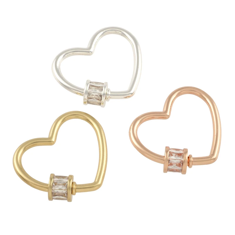 21mm Mixed Heart-Shaped Screw Closures, 4ct. by Bead Landing™