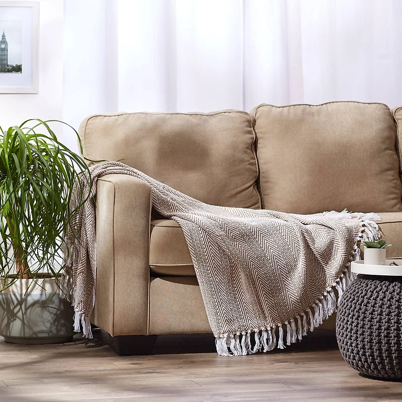 DII® Stone Herringbone Stripe Throw