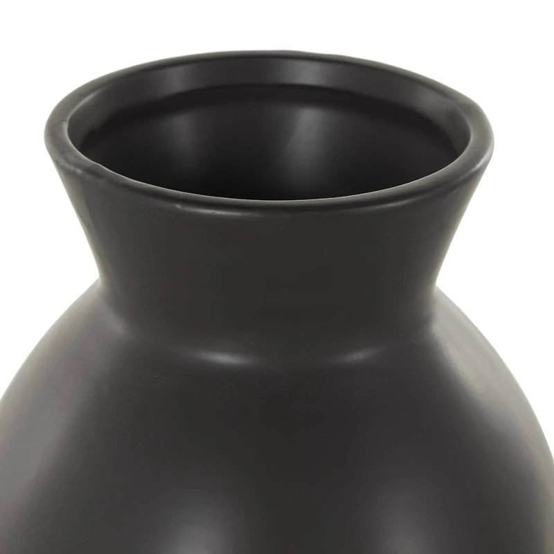 7.75" Black Ceramic Minimalistic Vase