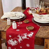 DII® 70" Santa's Sleigh Embroidered Table Runner