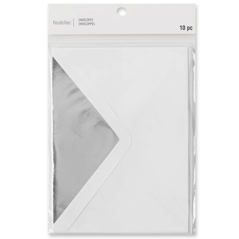 5.25" x 7.25" Silver Foil Lined Envelopes by Recollections™, 10ct.