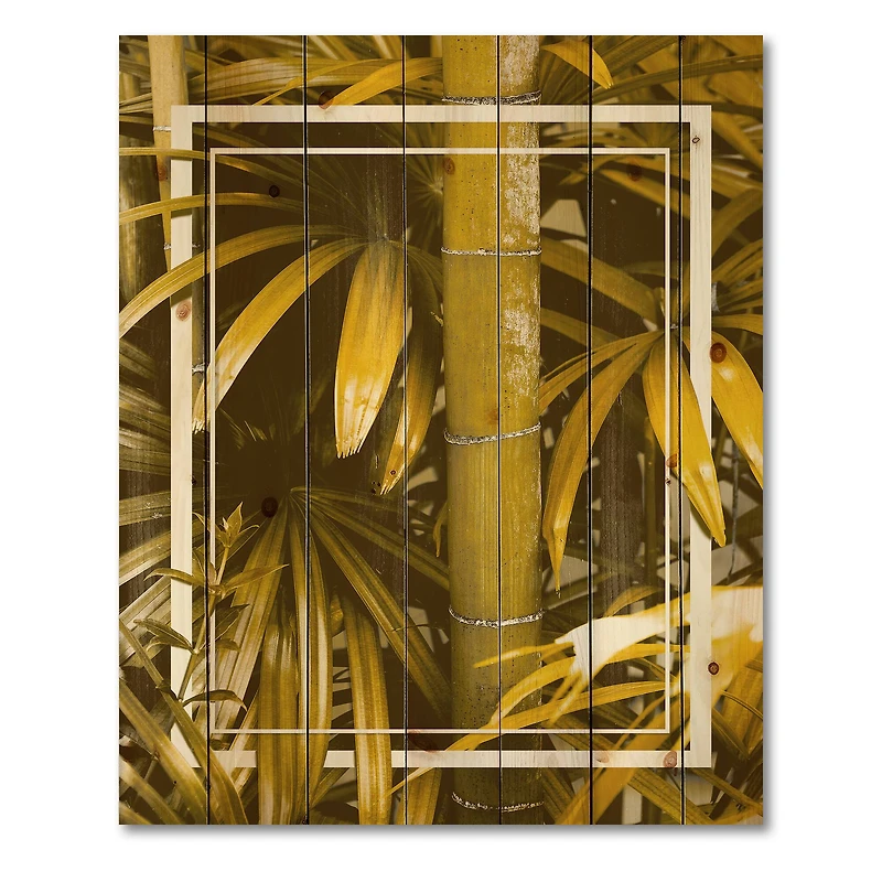 Designart - Yellow Bamboo and Tropical Leaves