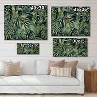 Designart - Natural Leaves Exotic On Dark I