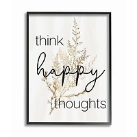 Stupell Industries Think Happy Thoughts Minimal Thistle Framed Wall Art