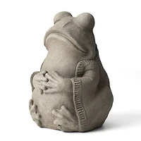 Glitzhome® 16.75" Faux Concrete Zen-Style Frog Garden Statue