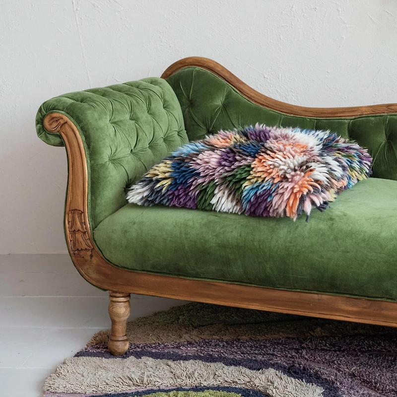 Hello Honey® 20" Multicolored Woven Wool Shag Pillow