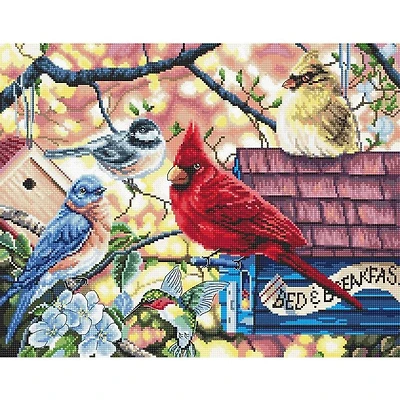 LetiStitch Springtime Songbirds Counted Cross Stitch Kit