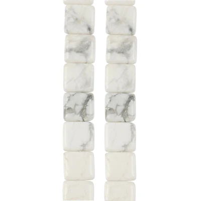 White Howlite Flat Square Beads, 10mm by Bead Landing™