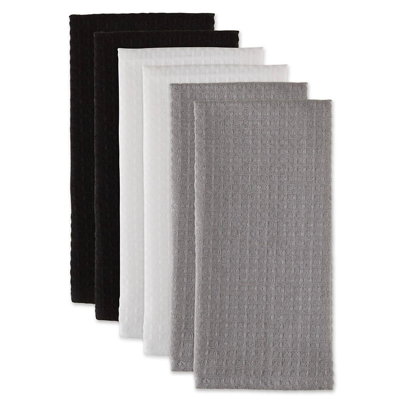 DII® Mixed Neutrals Recycled Cotton Waffle Dishtowels, 6ct.