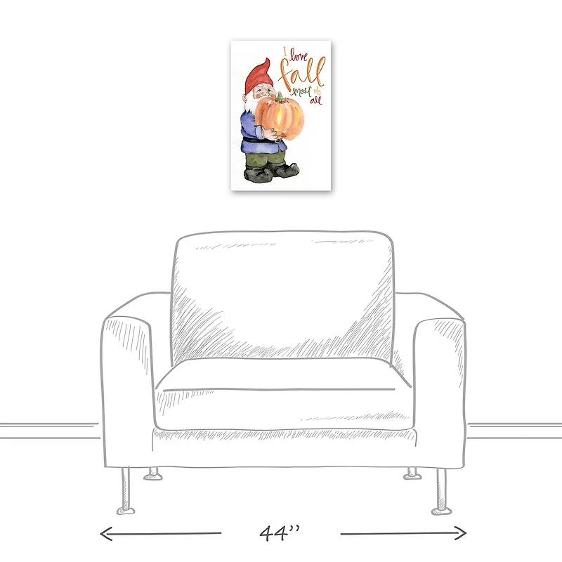 Love Fall Gnome Canvas Wall Art
