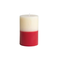 Hello Honey® 6" Red & Cream Unscented Pillar Candle