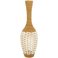 White Seagrass Handmade Tall Woven Floor Vase 13" x 13" x 40"