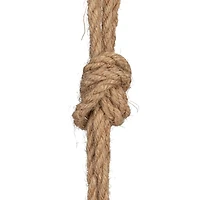 Hello Honey® 9.5" White Distressed Volcano Finish Hanging Stoneware Planter with Jute Rope Hanger