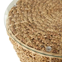 Brown Seagrass Bohemian Accent Table 24" x 20" x 20"