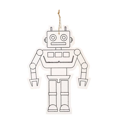 Robot Color-In Wood Ornament by Creatology™
