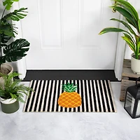 Ivory & Orange Pineapple Striped Doormat