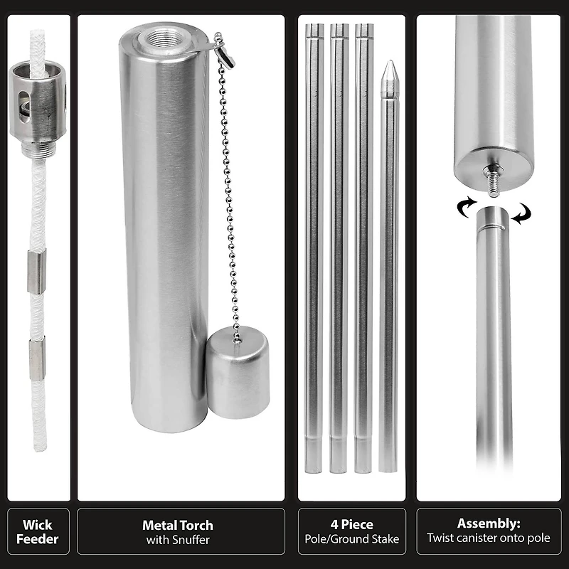 Sorbus 60" Matney Stainless Steel Outdoor Torches , 2ct.