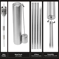 Sorbus 60" Matney Stainless Steel Outdoor Torches , 2ct.