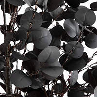 7ft. Pre-Lit Artificial Halloween Black Eucalyptus Tree with 420 Orange & Purple LED Lights