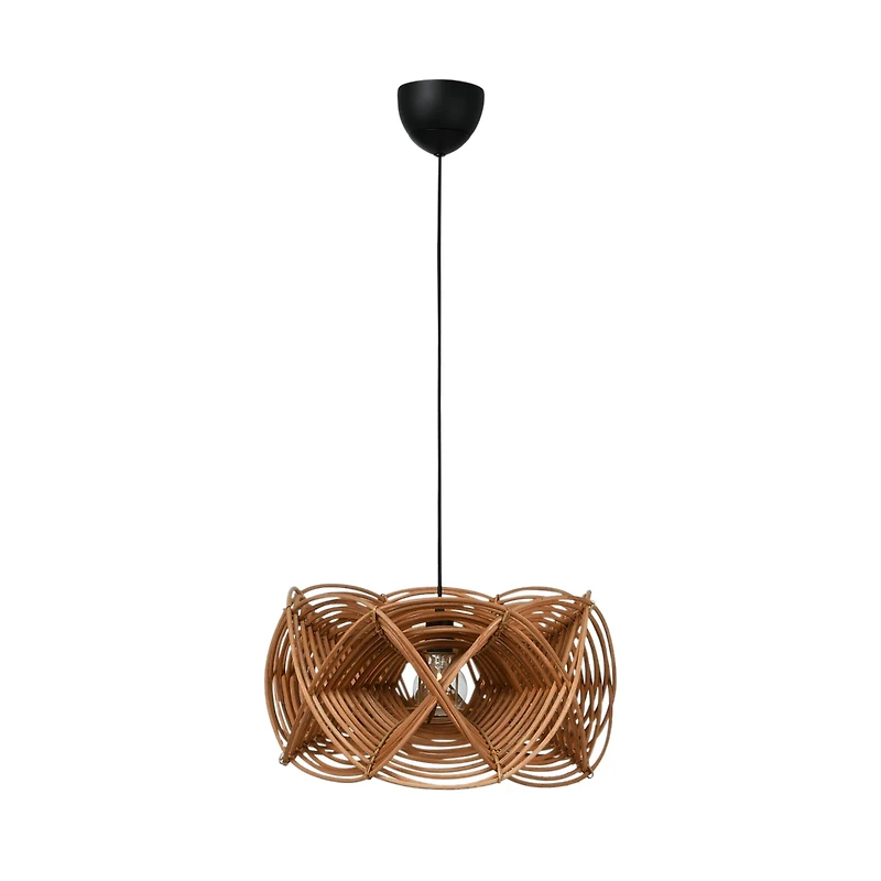 Hello Honey® 21" Natural Modern Woven Rattan Ceiling Light