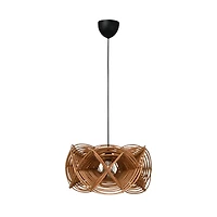 Hello Honey® 21" Natural Modern Woven Rattan Ceiling Light