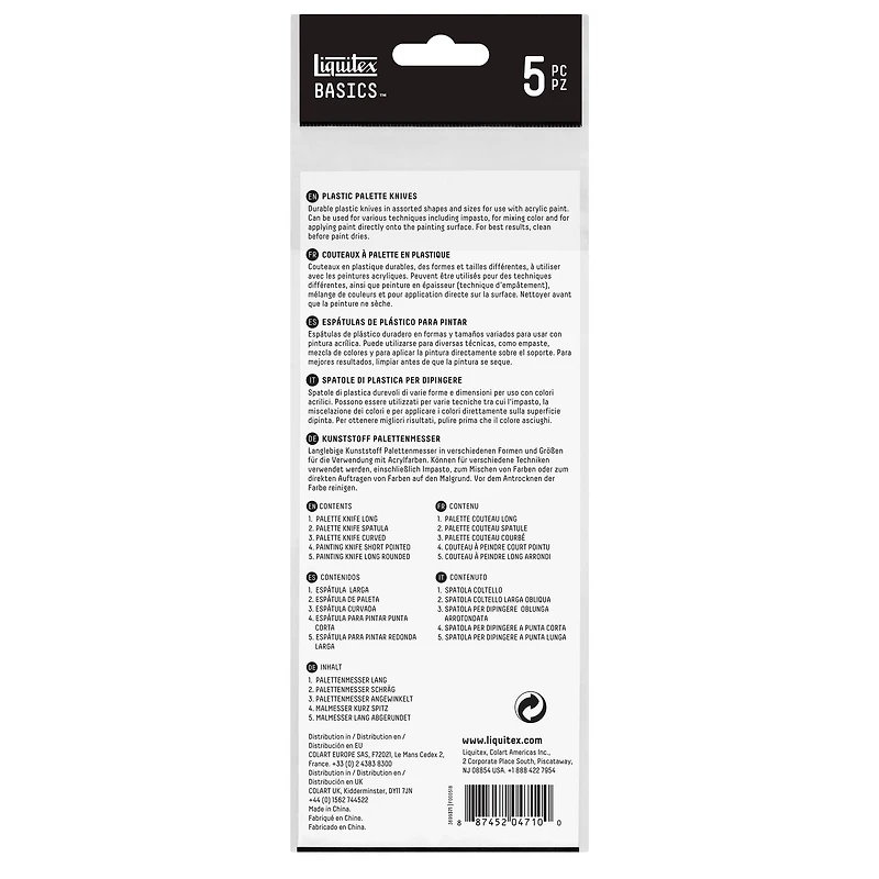 Liquitex® 5-Piece Plastic Palette & Painting Knives Set